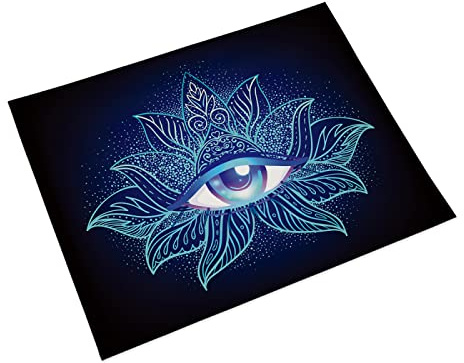 Manteles Individuales Ojos Azules De Loto Mantel Individual Algodón y Lino Lavable Salvamanteles Individuales Resistente al Calor Bajoplatos Individuales Mesa Tapetes para Mesa 30x45cm 2 Pcs