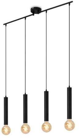 BRILONER Leuchten - Pendelleuchte retro, Pendellampe, vintage, Hängelampe, Esszimmerlampe, E27 Fassung, Schwarz, 850x100x1100 mm (LxBxH), 4031-045