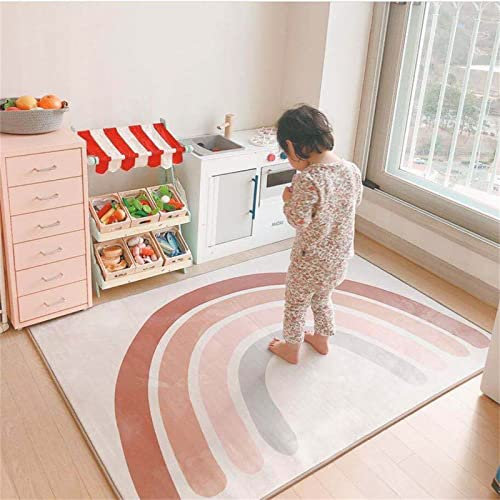 Trayosin Teppich Kinderzimmer Rainbow Kinderteppich, Spielteppich, Waschbar Matten Junge Mädchen Kinderteppich Spielteppich Kurzflor Modern Teppiche (120x160cm)