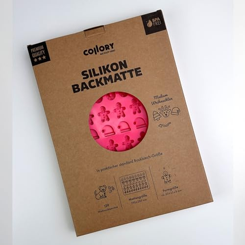Collory Medium Weihnachten (ca. 2,5 cm) Silikon Leckerli Backmatte, Hundekekse DIY, Schokoladenform, Bonbonform, Christmas, antihaftend und lebensmittelecht (BPA-Frei)
