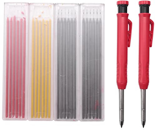 Zunedhys Zimmermannsbleistifte mit Spitzer-Set, Tischlerei-Marker, lange Nase, mechanische Bleistifte, geeignet für Architekten