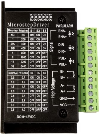ANGEEK Schrittmotortreiber TB6600 Nema 17/23/34 Stepper Motor Driver 9-42V 4A Geeignet 42/57/86 Typ 2/4 Phasen Schrittmotor, Schrittmotor Treiber für 3D Drucker/CNC