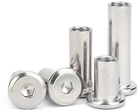 10 teile/los M3 M4 M5 M6 M8 Edelstahl Flachsechskant Innensechskant Möbel Nietverbinder Einsatz Gelenk Hülse Überwurfmutter-M5,60mm x10 stücke