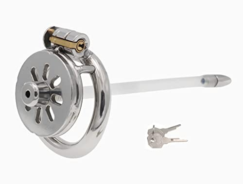 SeLgurFos Peniskäfig aus Rostfreiem Stahl, Atmungsaktiver Flat Chastity Cage Keuschheitskäfig, Keuschheitsgürtel für Herren, Sklaven Extrem Bondage SM Sexspielzeug für Mann (M-45mm)