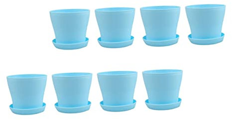 YARNOW 8stücke Pflanzentopf Aus Plastik Dekorative Blumentöpfe Pflanzgefäß Für Garten Und Innenräume Mit Bodenabflussloch Für Gute Entwässerung Und Atmungsaktivität Für Blumen Und Pflanze