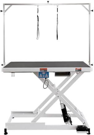 VEVOR 50 Inch Pet Grooming Table, Heavy Duty for Large Dogs, Height Adjustable, Anti Slip Tabletop, Grooming Arm Included, Max Load 400LBS