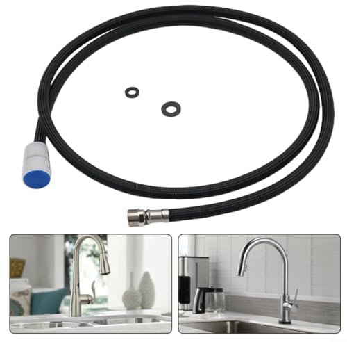 FUBESK Ersatzschlauch Küchenarmaturen Duschen Geschirrbrauseschlauch für Spüle Küchenarmatur, mit O-Ring G1/2 Zoll und Gewinde M15, ausziehbare Brause 1500 mm