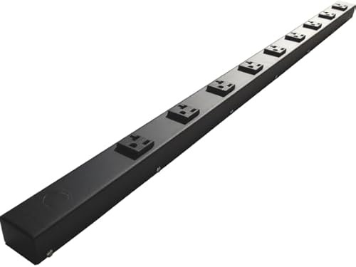 36” Hardwired Power Strip (NO Power Cord), 9 Vertical 20A Outlets (NEMA 5-20R, NOT Tamper Resistant), NO Ears (Without mounting tabs on Both Ends)