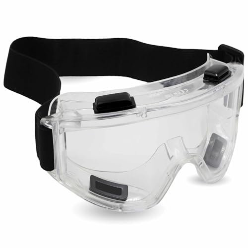 TECHZOCO Gafas de Seguridad, Transparentes, Talla única, 131 gramos, Material PVC y PC, Protección UV, Antivaho, Antirrayas