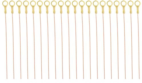 PATIKIL 4x15cm(Día*L) Cable de Drenaje de Cobre Trenzado, 20pcs Alambre Espiral Conexión a Tierra con Terminal de Cobre Conductores para Conexión a Tierra de Iluminación