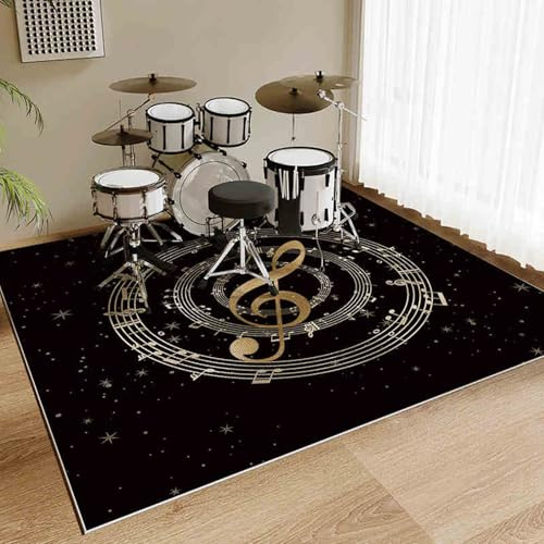 Alfombra para Batería Tambor Alfombra Electrónica de Batería Alfombras de Batería Acústico Tambor Alfombrillas Insonorizada Antideslizantes para Instrumentos Musicales Antivibracion 110 x 80 cm