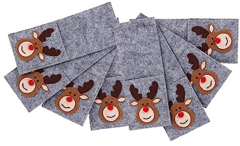 ABOOFAN 8st Weihnachtsbesteck Erweiterbarer Schubladenteiler Besteckhüllen Weihnachtshalter Für Silberbesteck Erweiterbare Schubladenteiler Weihnachtliche Bestecktasche Filzstoff