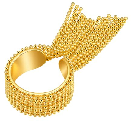VNOX Ringe für Damen Offener Edelstahl Ring vergoldet mit Quasten, Eleganter Damen Ring größenverstellbar, Verstellbarer Ring Damen, Fingerring Edelstahl Geschenk Frauen Plated