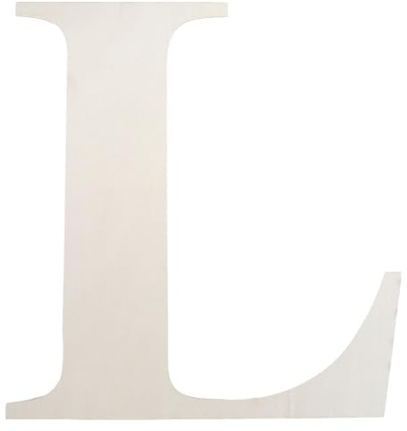 SOFPLATE Letra L de 13.6 x 14.8 Pulgada de Madera Sin Terminar Alfabeto de Madera En Blanco MDF Palabra Pintable Blanco Antiguo Tablero Artesanal Recortes Letrero para Cumpleaños Boda Navidad Pared H
