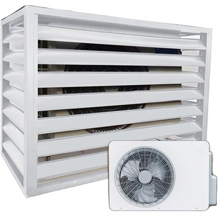 unmjgybc cache climatisation cache clim Caisson anti bruit pompe à chaleur protection moteur climatisation Cache climatiseur exterieur aluminium L100*W50*H70(1.5P)