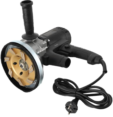 MECUTP 1600W Betonschleifer Set Schleifmaschine Mit 125mm Diamantschleifscheibe Sanierungsfräse Betonfräse Für Polieren Von Zementwänden,Renovierung Von Alten Mauern,Polieren Von Böden