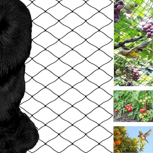 LITA Filet de protection pour oiseaux, 1 m x 8 m, robuste, réutilisable, filet pour piscines, arbre à fruits, oiseaux, anti-déchirure, avec 50 attaches de câble pour balcon de jardin, maille 15 mm