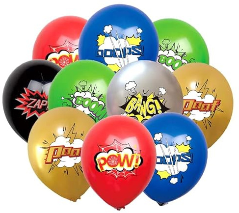 18 Stück Superhelden Luftballons Superhelden Geburtstags Party Dekorationen, Latex Ballons für Geburtstag Deko