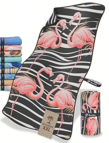 NirvanaShape Strandtuch XXL - Strandhandtuch mit über 32 Strand-Muster - schnelltrocknende Mikrofaser Badetuch, Microfaser Handtuch, Badehandtuch - 200 x 90 cm