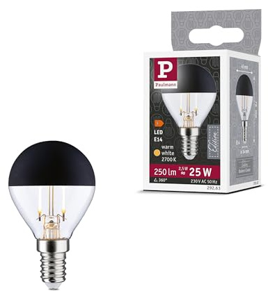 Paulmann 29263 Modern Classic Edition Standard 230V LED Tropfen Kopfspiegel E14 250lm 2,5W 2700K Kopfspiegel Schwarz matt