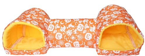 Guinea Pig Tunnels and Tubes, Comfortable Guinea Pig Hideout, Washable Hamster Bed for Small Animal Games and Resting Pet Bed Tunnel Halloween Pet Ferret