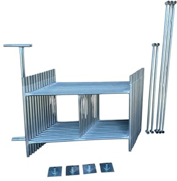 Torre de andamio galvanizada de 7,2 m, base de 4 x 4 pies, equipo de construcción portátil, fácil montaje, kit de andamios para renovación del hogar y uso profesional