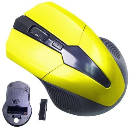 Mouse wireless 2,4 G – Mouse ottico USB per computer, dispositivi a batteria, sensore di tracciamento liscio, design ergonomico, comodo strumento | Accessorio multiuso per PC per notebook, scuola