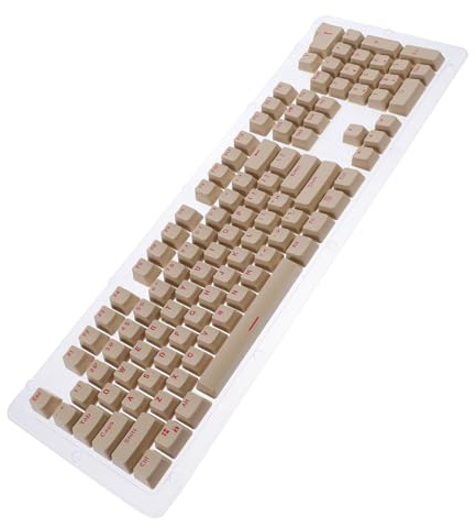 HOLIDYOYO Mechanische Tastenkappen Satz für 104 Tasten Beige Rot ABS Ersatz Keycaps mit Dual Color Design Selbstgemacht Zubehör für Mechanische Tastaturen