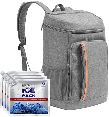 Sunydog Mochila de Picnic Aislada 25L Bolsa Más Fresca de Gran Capacidad Mochila Viaje Senderismo Impermeable (con 4 Bolsas de Hielo)