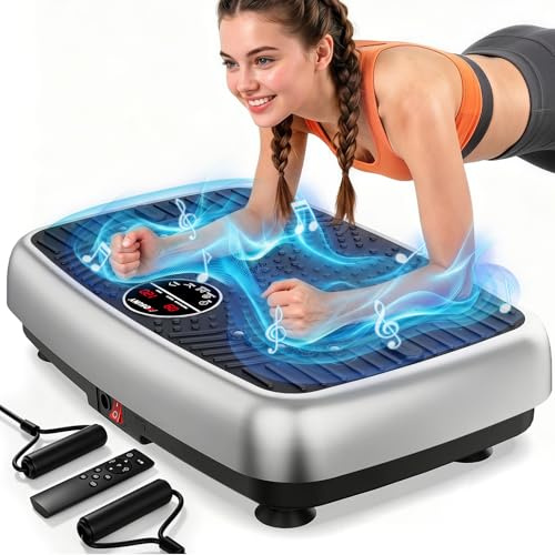 Vibration Plate, MOSUNY 2026 Powerful Vibration Plate Exercise Machine With Dual Motors, Comfortable Silicone Pad, 204 kg Weight Capacity Vibration Plate For Lymphatic Drainage & Weight Loss