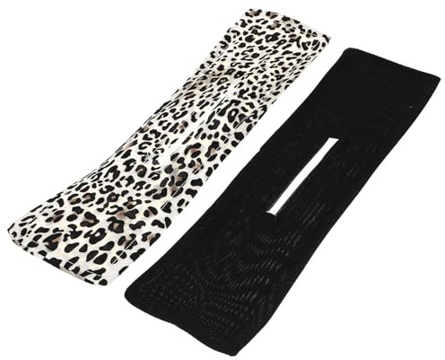 Garneck 2 Piezas Diadema Anudada para Mujer Alambre Flexible Herramienta para Hacer Moños Colores Negro y Estampado de Leopardo Accesorio Práctico para Uso Diario y Eventos