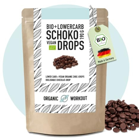 Bio Lower-Carb Schokodrops 190g | Gesüßt mit Erythrit ohne Zucker-Zusatz*, Vegan, zum Naschen, Backen - Zuckerfrei Optimal für Lower-Carb, Kohlenhydratereduziert, Keto Ernährung