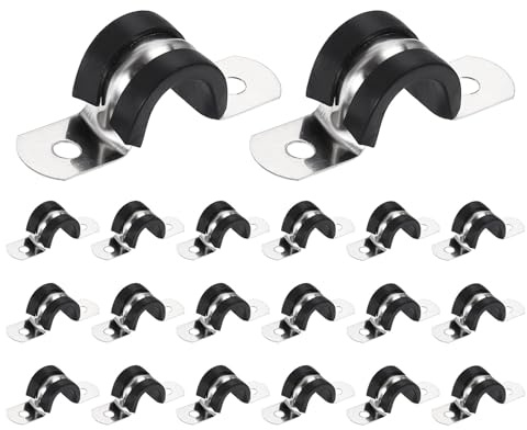 QUARKZMAN 20Stück M12 U-Rohr Schellen 11.5mm 304 Edelstahl Ausgeklemmte Kunststoffgepolsterte Isolierte Schelle Für Automotive Industrial Marine Household