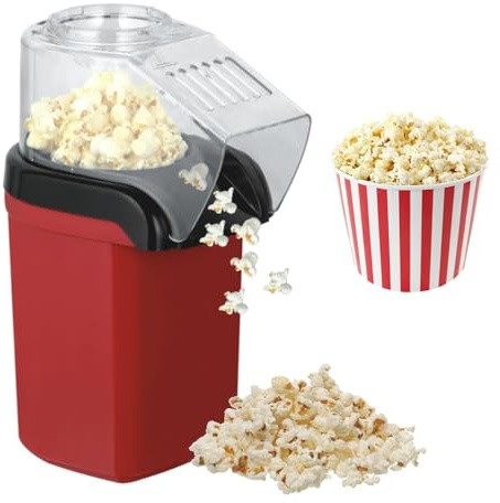 Automatic Popcorn Machine, 1200W Compact Popcorn Machine, 3 Seconds Fast Heating, Air Popcorn Maker Machine, for Home Kitchen Use