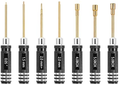 7Pcs Hex Screwdriver Set Hss Steel Tips Knurled Grip for Rc Cars Drones Helicopters Aircraft Repair Assembly Maintenance Toolkit
