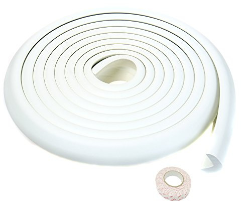 TUKA [ 5M Protezione per spigoli + 8 Angolari ] Kit Protezioni Anti Collisione, L-Forma Protezioni Schiuma, Sicurezza Bambini, Protezione Bordi & Angolari Protezione, Off Bianco TKD7000-set Off White