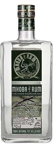 MHOBA Select Release White - Rhum - 58% Alcool - Origine : Afrique du Sud - Bouteille 70 cl