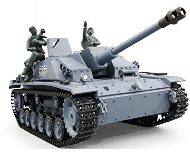 ES-TOYS RC Panzer Sturmgeschütz III - Stug 3 Heng Long 1:16 Grau, Rauch&Sound, Metallgetriebe und 2,4Ghz - PRO
