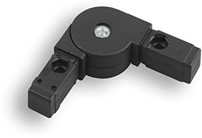 1 connecteur de tuyau carré articulé plastique/polyamide noir (20 x 20 x 1,5 mm/angle 0-220°, 2 broches)