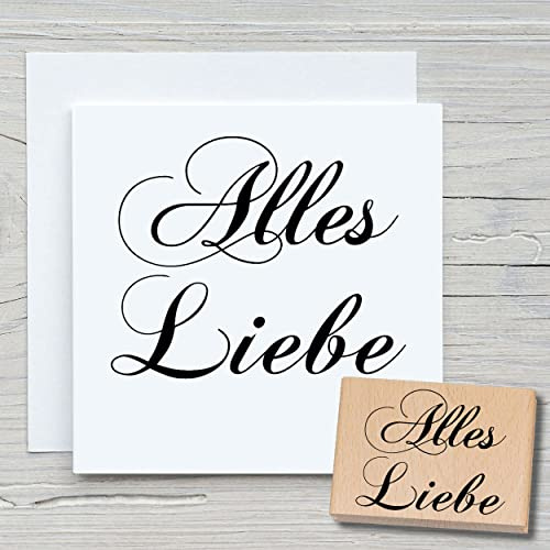 NEWSTAMPS Stempel Alles Liebe Motivstempel aus Holz & Gummi zum Karten basteln, Holzstempel, Geburtstag, Happy Birthday, Sprüche, Spruchstempel, Scrapbook, Textilstempel, Deko