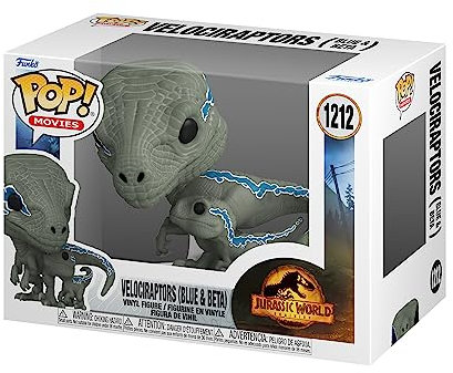 Funko Pop! and Buddy: JW3-Velociraptor - (Blue & Beta) - Jurassic Park - Collectable Vinyl Figure - Gift Idea - Official Merchandise - Toys for Kids & Adults - Movies Fans