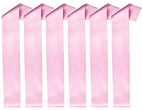 YuZhou 6 PCS Satin Sashes, Graduation Ceremony Sashes University Grad Sash Graduate Satin Sash Fabric Graduation Sash Plain Satin Sashes Plain Pageant Sash for University Bachelor High School (pink)