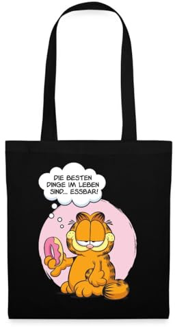 Spreadshirt Garfield Die Besten Dinge Im Leben Sind Essbar Stoffbeutel