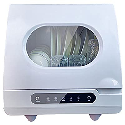 Table Top Dishwasher 5 Place Settings, Compact Dishwasher Freestanding Installation-Free 4 Programs LED Display Rotary Spray 360° Azimu