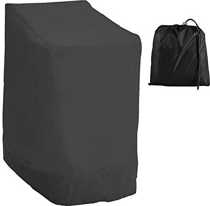 Housse de protection pour chaises de jardin empilables de jardin et balcon imperméable 210D Oxford résistant à l'eau Protection UV anti-vent pour chaise extérieure de jardin 114 x 85 x 65 cm (1 pièce)