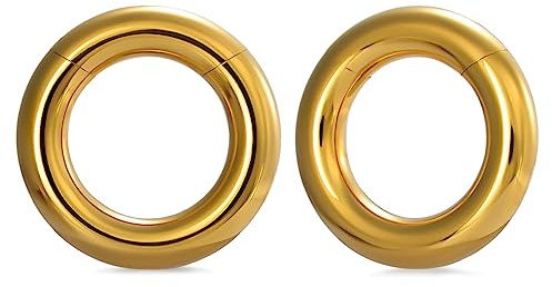 PONWAG 1 Paar nahtlose Ohrgewichte Hoop Gauge Ohrringe für gedehnte Ohren Dangle Gauge Hanger 2g 0g 00g Plug Tunnles für Ohr Frauen Body Piercing Schmuck