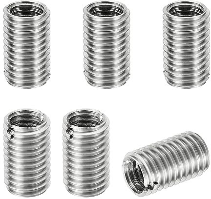 PATIKIL Thread Adapters Sleeve Reducing Nut, 6 Pcs M12*1.75 Male to M10*1.5 Female Repairing Insert Nut Screw Reducer Conversion Stainless Steel Fastener 20mm