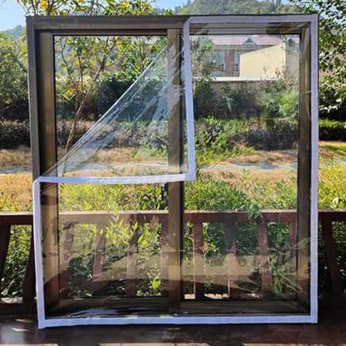 Fenster Isolierfolie Kit,Transparente Thermofolie mit Klebebändern,Thermovorhang,Fenster-Kunststoff-Winter-Wärmevorhang,Schutz-Kälteabdeckung Für Balkon,Breite x Höhe (80cm x 150cm)
