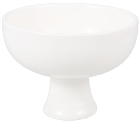 PRETYZOOM Footed Bowl 4.96In Ceramic Dessert Stand Pedestal Bowl for Fruit Serving Cake Ice Display Tableware for Family Gatherings Hotels Restaurants
