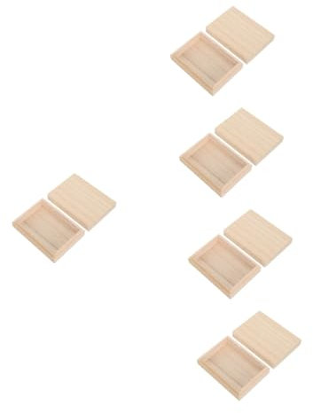 HEMOTON 5stücke Holz Spielkarten Aufbewahrungsbox Kreativer Kartenhalter Aus Unbehandeltem Holz Praktischer Organizer Für Poker Und Spielkarten Für Reisen Und Zuhause
